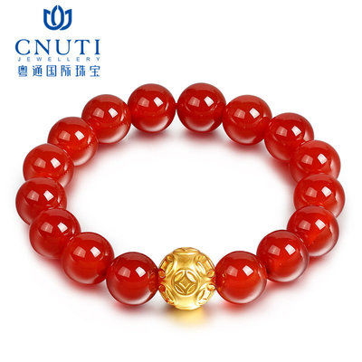 金运流转｜CNUTI粤通国际珠宝足金999转运珠手链评测